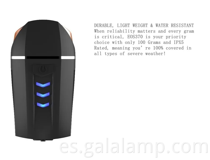 Luz de bicicleta recargable USB ultra brillante con 360 lúmenes